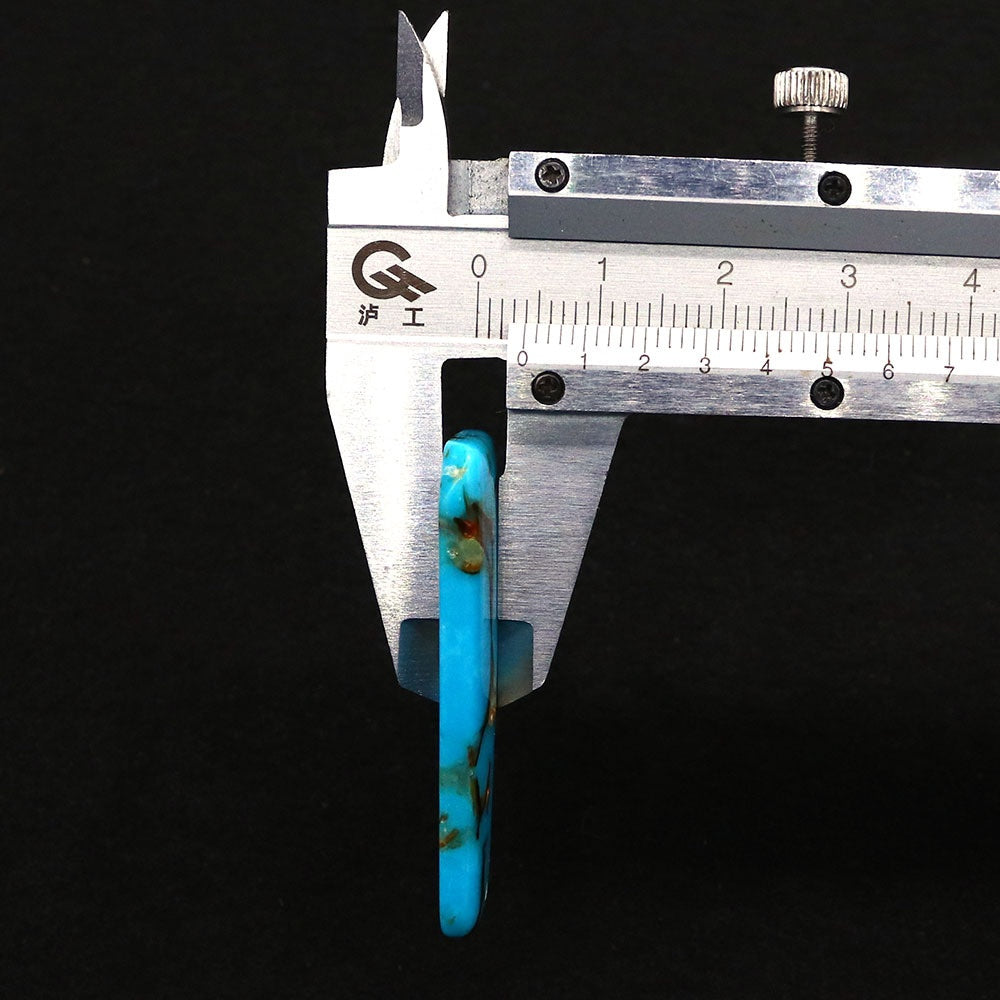Polished Turquoise Pendant With Turquoise Inlay Featuring Dyed Emperor Stone In Synthesis Material