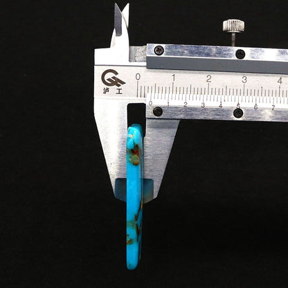 Polished Turquoise Pendant With Turquoise Inlay Featuring Dyed Emperor Stone In Synthesis Material