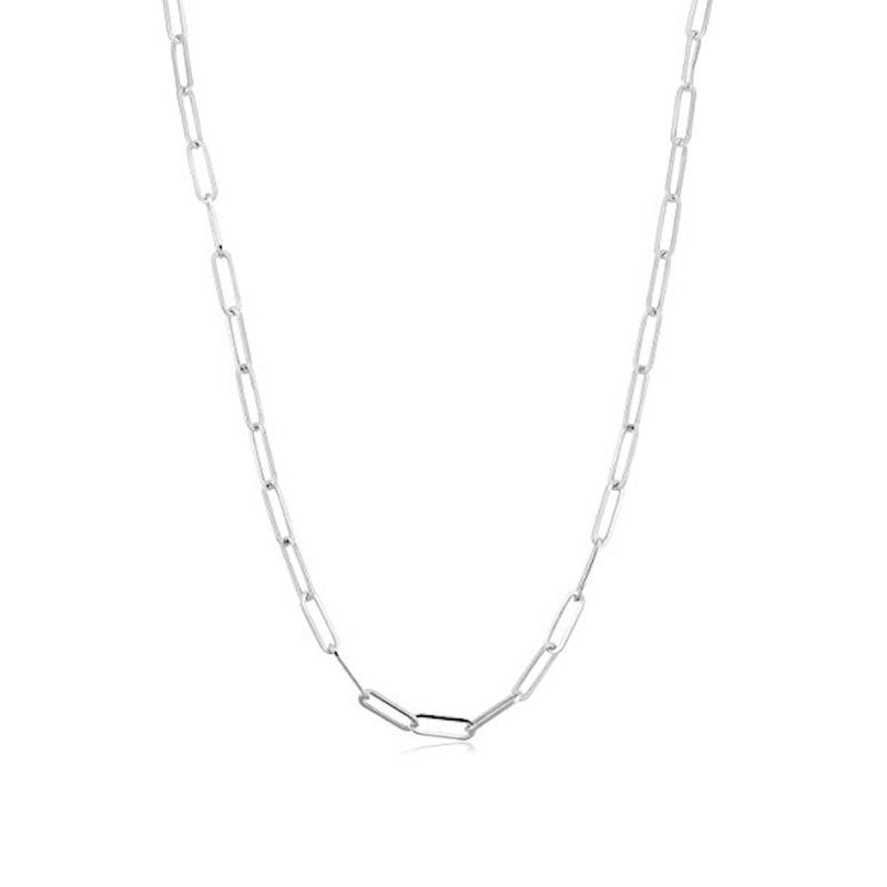Simple Style Gold Paper Clip Necklace For Women With Electroplated Metal Paperclip Chain