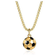 Black Gold Football Pendant with Chain