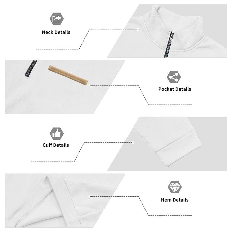 Men's Casual Trousers Sweater Set With Elastic Waist, White Sweatshirt & Hoodie Co-ord Set In Polyester