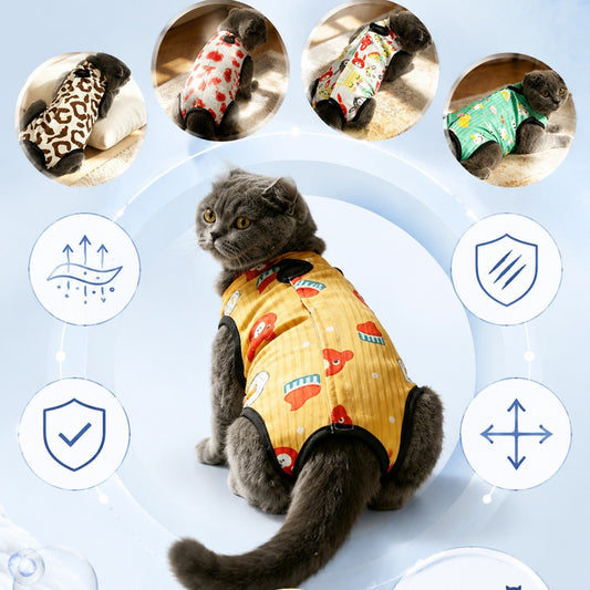 Rainbow Pattern Pet Clothing Made Of Soft Cloth, Stylish And Comfortable For Cats