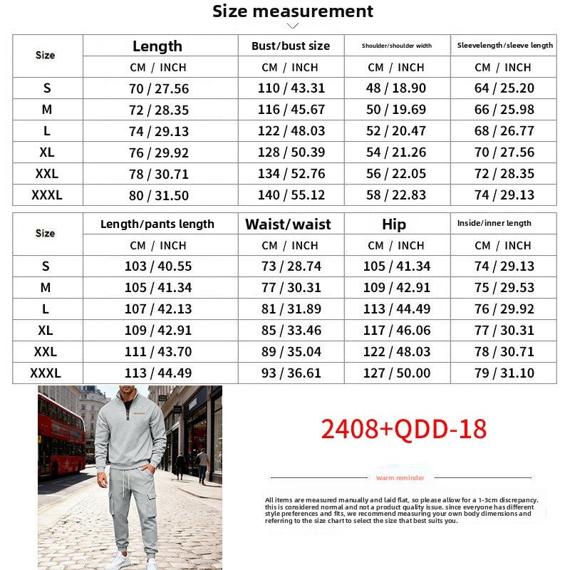 Men's Casual Trousers Sweater Set With Elastic Waist, White Sweatshirt & Hoodie Co-ord Set In Polyester