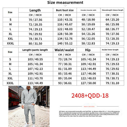 Men's Casual Trousers Sweater Set With Elastic Waist, White Sweatshirt & Hoodie Co-ord Set In Polyester