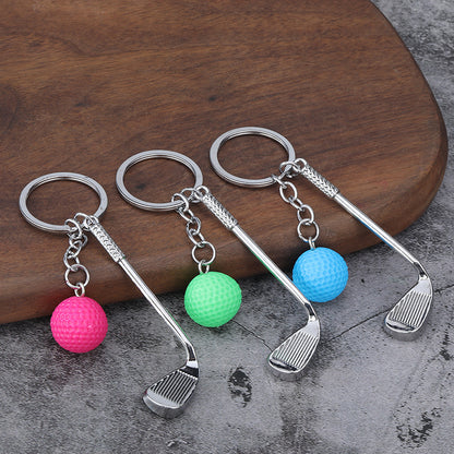 Christmas Golf Key Chain In White Featuring Durable Zinc Alloy Material