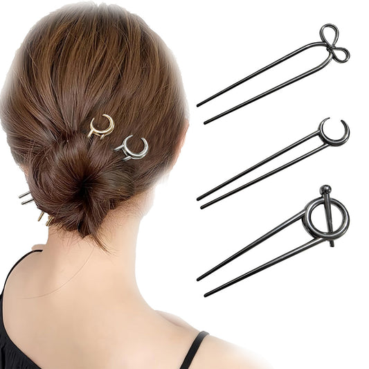 Modern Style Bow Tie Hair Sticks For Women In Gold, Made Of Durable Zinc Alloy Hair Accessories