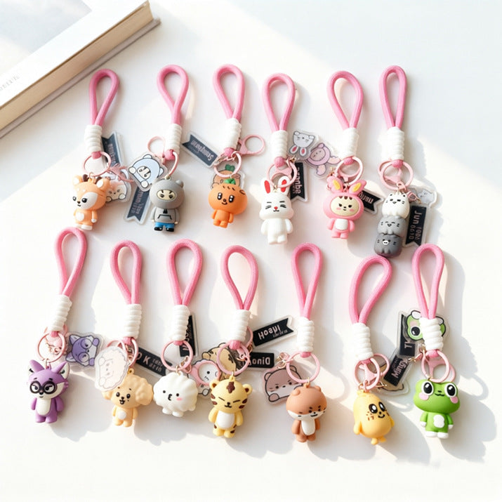 3 Pieces Set Cartoon Style Silica Gel Key Chains For New Year, Perfect Graduation Gift