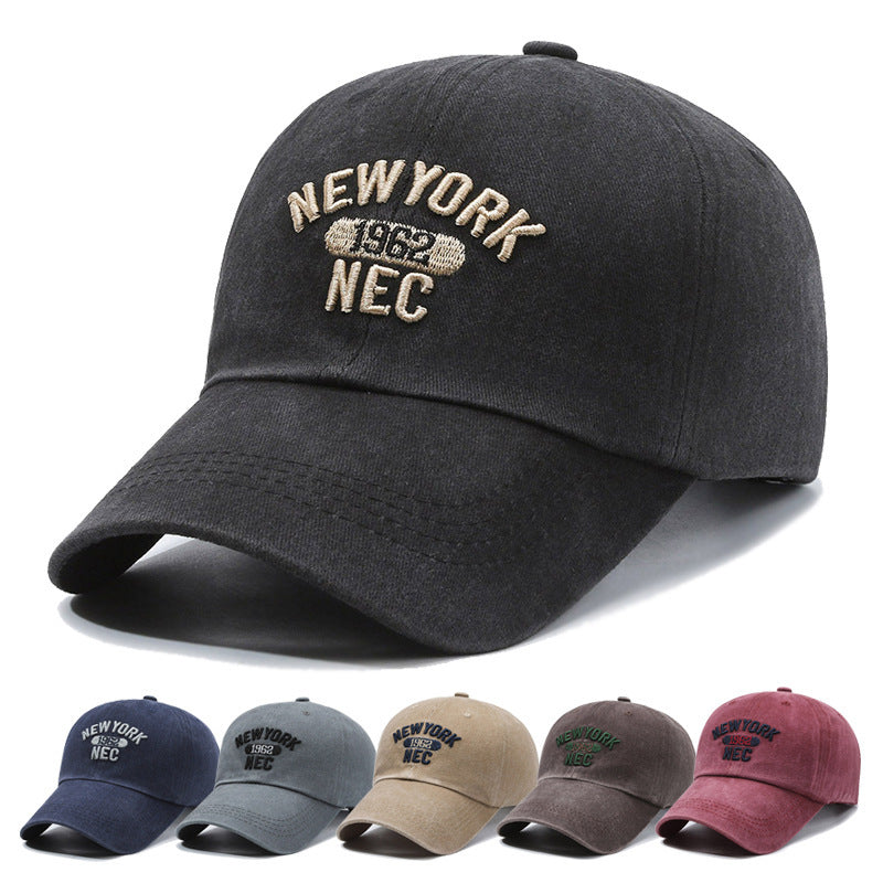 Unisex Retro Baseball Cap With Curved Brim, Breathable Cotton Material Featuring Embroidery Design