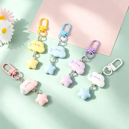 Purple Star Bag Charm Key Chain Made Of Durable Plastic