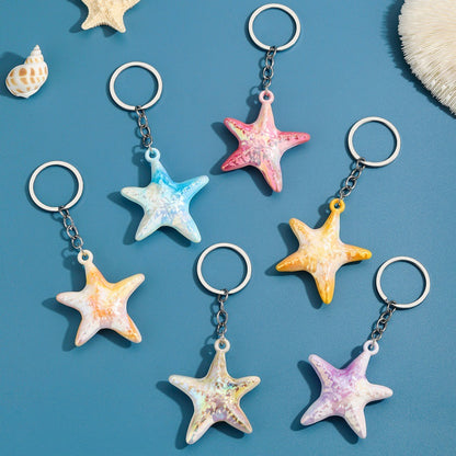 Ocean Christmas Yellow Acrylic Key Chain With Bag Charm Accessories