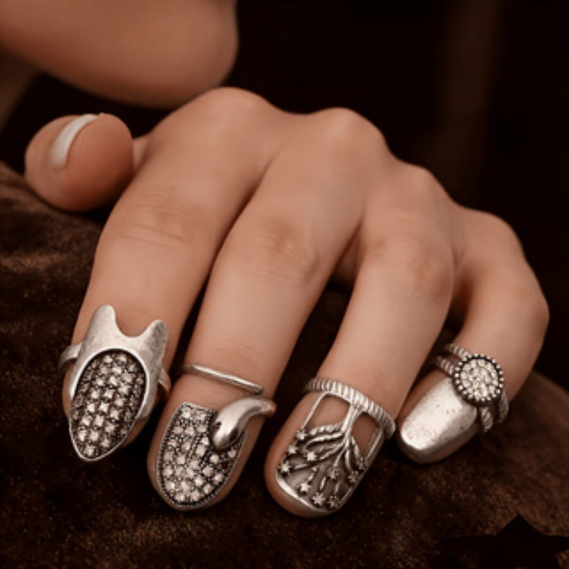 Irregular Waterproof Non Tarnish Alloy Rings For Unisex Featuring Simple Style, Perfect For Casual Wear