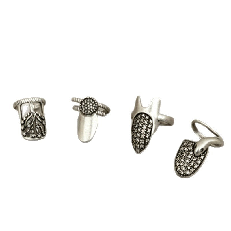 Irregular Waterproof Non Tarnish Alloy Rings For Unisex Featuring Simple Style, Perfect For Casual Wear
