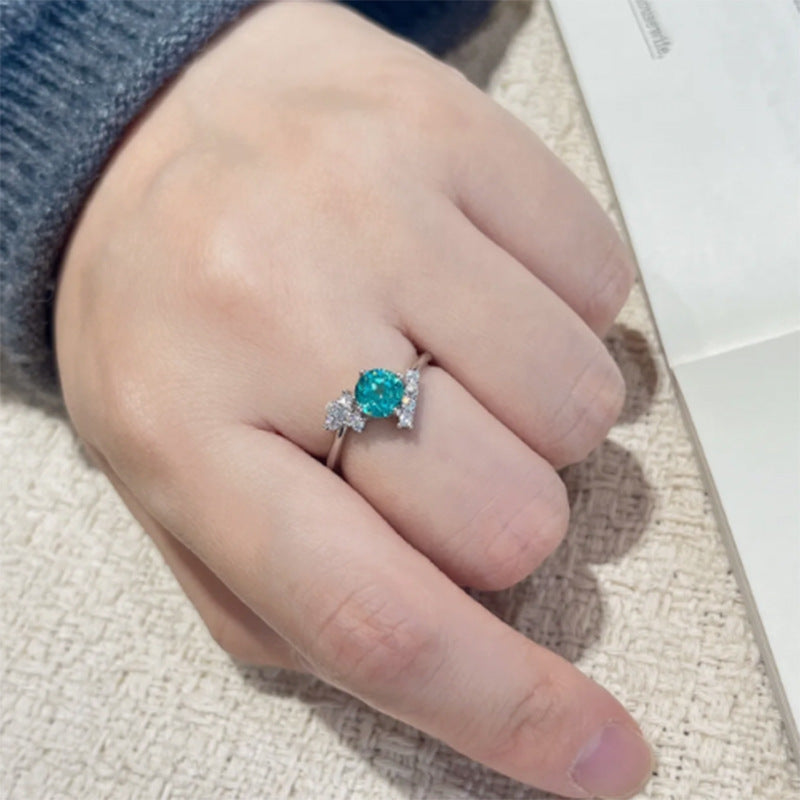 Elegant Geometric Rings For Women, Elaborate Copper Design With Platinum Electroplated Finish