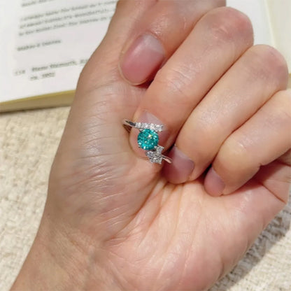 Elegant Geometric Rings For Women, Elaborate Copper Design With Platinum Electroplated Finish