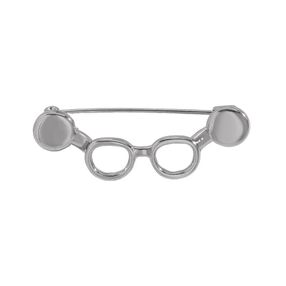 Pin De Cobre Con Diseño De Lentes En Color Blanco, Elaborado Con Técnica Ahuecar