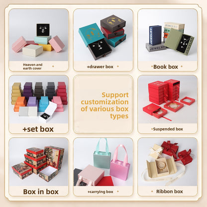 Bow Tie Jewelry Box Made Of Paper With Hot Stamping Craft, Available In Red For Elegant Jewelry Packaging