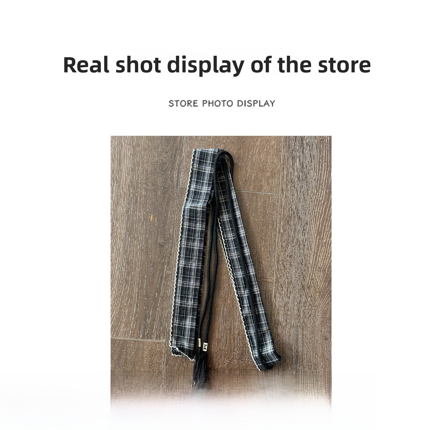 Retro Plaid Polyester Silk Scarf For Women In Dyed Black, Perfect For Spring & Summer