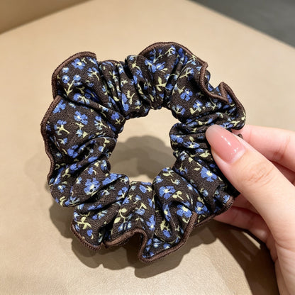 Ditsy Floral Scrunchie For Women In Dyed Black Cloth Hair Accessory