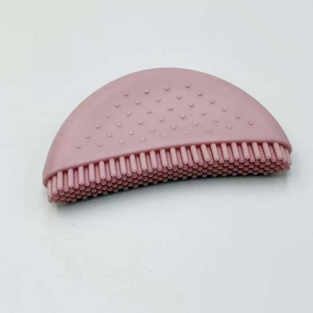 Natural Pink Makeup Brush With Plastic Handle, 1 Piece Silica Gel Makeup Tool For Precise Application