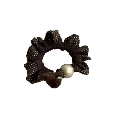 Sweet Polka Dots Scrunchie For Women In Multicolor Polyester Fabric Hair Accessory