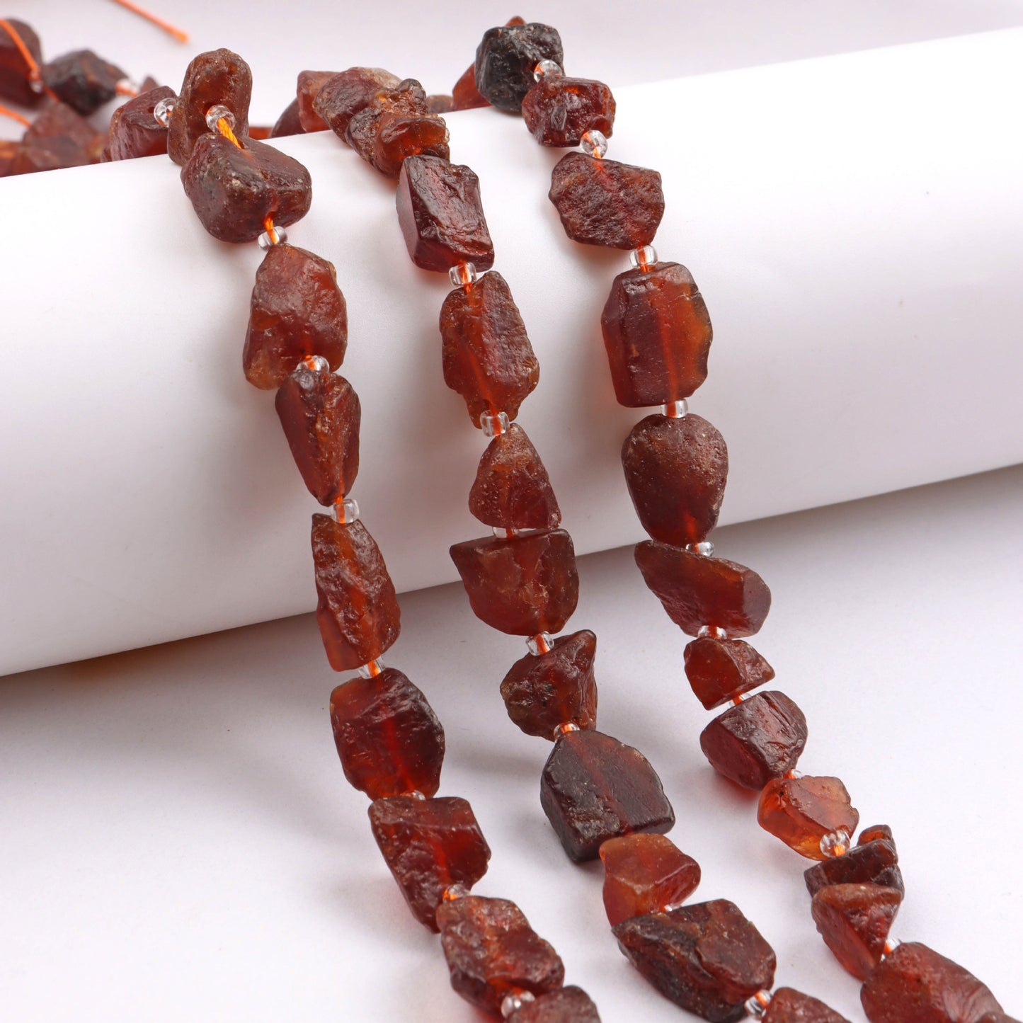 Natural Stone Garnet Beads For Jewelry Making, 10mm Diameter, Available In Orange