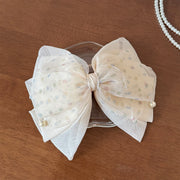 Rainbow Polka Dot Ponytail Clip