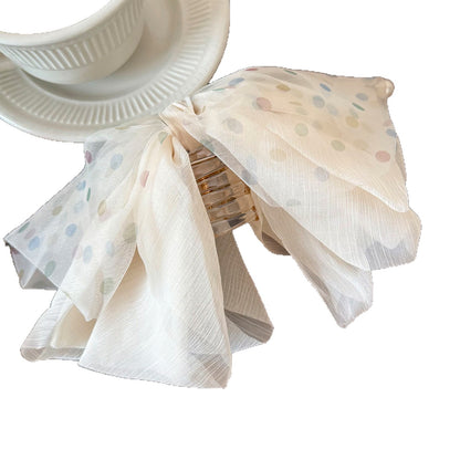 Sweet Bow Tie Hair Claws For Women In Gauze Material, Rainbow Color, Perfect For Autumn Hairpin Accessory