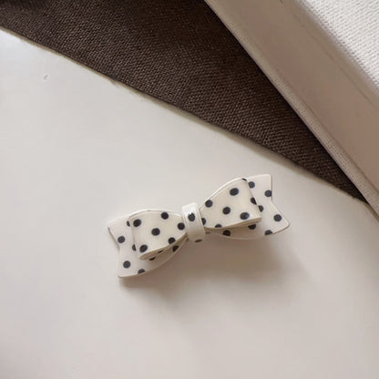 Polka Dots Hairpin In Natural Pink, Made Of Cloth Hair Accessory