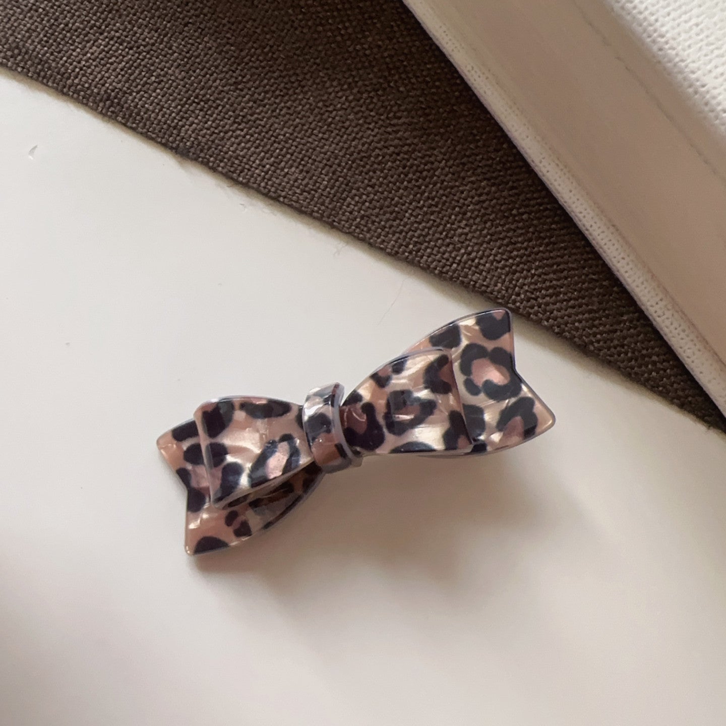 Polka Dots Hairpin In Natural Pink, Made Of Cloth Hair Accessory