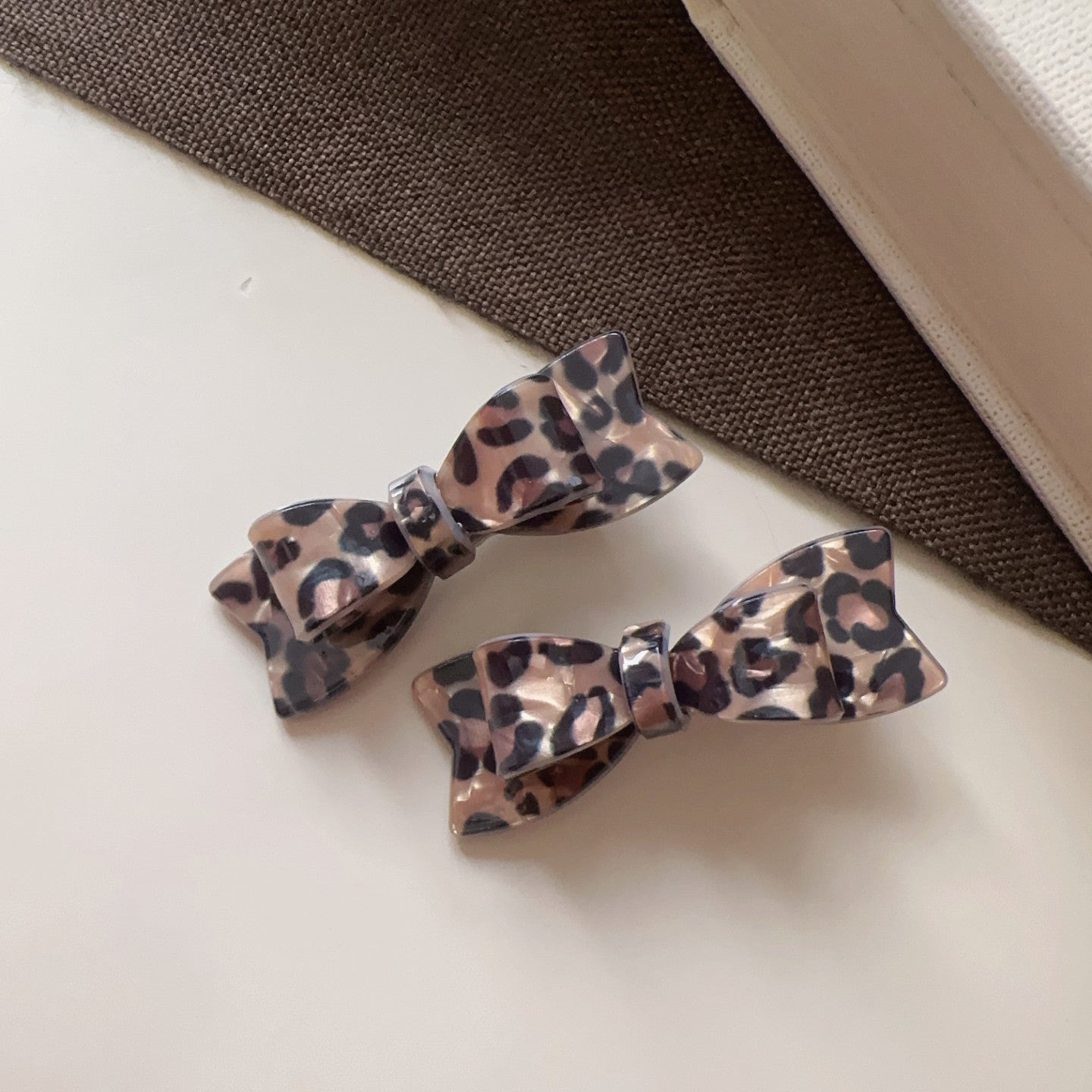 Polka Dots Hairpin In Natural Pink, Made Of Cloth Hair Accessory