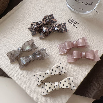 Polka Dots Hairpin In Natural Pink, Made Of Cloth Hair Accessory