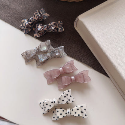 Polka Dots Hairpin In Natural Pink, Made Of Cloth Hair Accessory