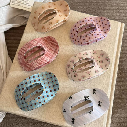 Ditsy Floral Hair Claws Made Of Acetic Acid Sheets In Blue, Elegant Hairpin Accessory