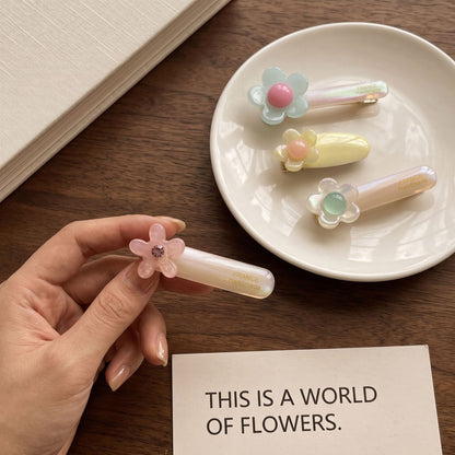 Commute Style Flowers Hairpin For Women Made Of Acetic Acid Sheets In Light Blue, Perfect For Summer