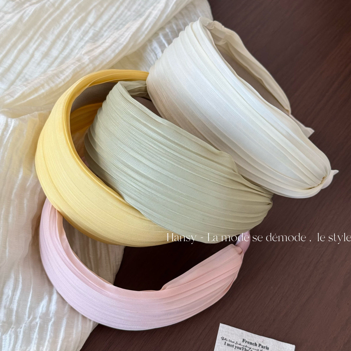 Sweet Irregular Hair Band For Women In Natural Pink, Made Of Cloth, Perfect For Summer