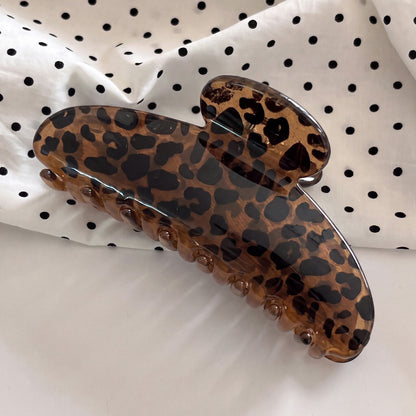French Style Leopard Print Hair Claws For Women Made Of Acetic Acid Sheets, Perfect For Autumn And Winter