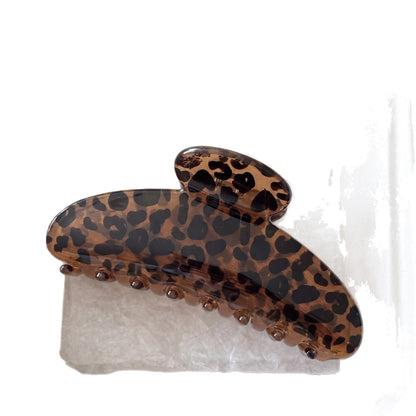 French Style Leopard Print Hair Claws For Women Made Of Acetic Acid Sheets, Perfect For Autumn And Winter