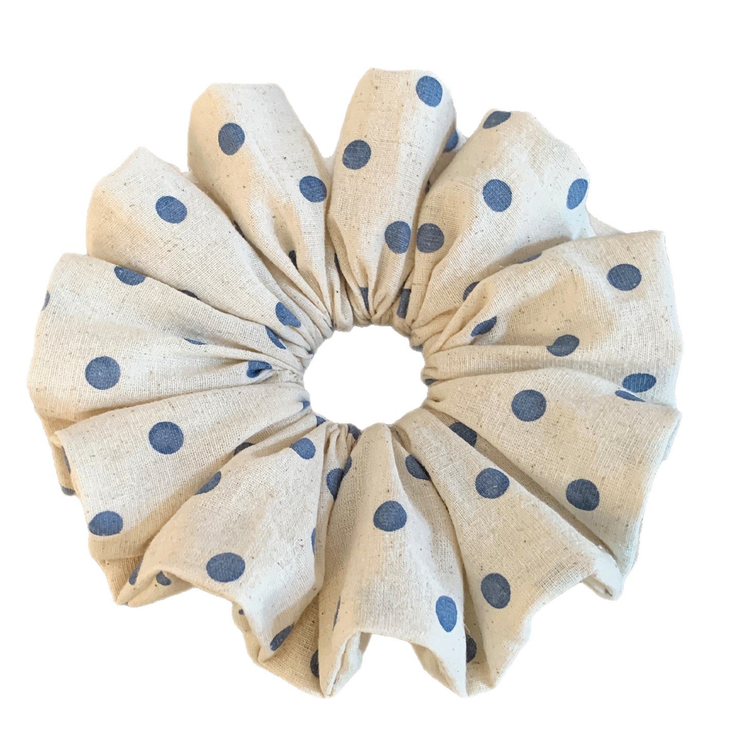 Polka Dots Scrunchie For Women In Beige, Cloth Material, Perfect For Autumn Hair Accessories