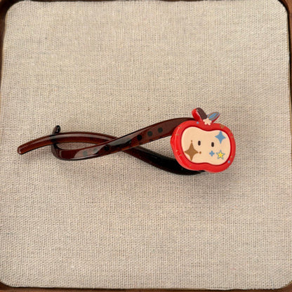 Apple Sweet Style Hair Claws For Women Made Of Resin, Available In Yellow Hairpin