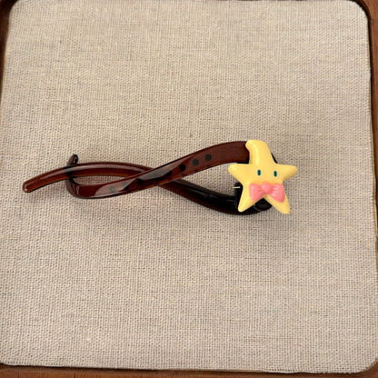 Apple Sweet Style Hair Claws For Women Made Of Resin, Available In Yellow Hairpin