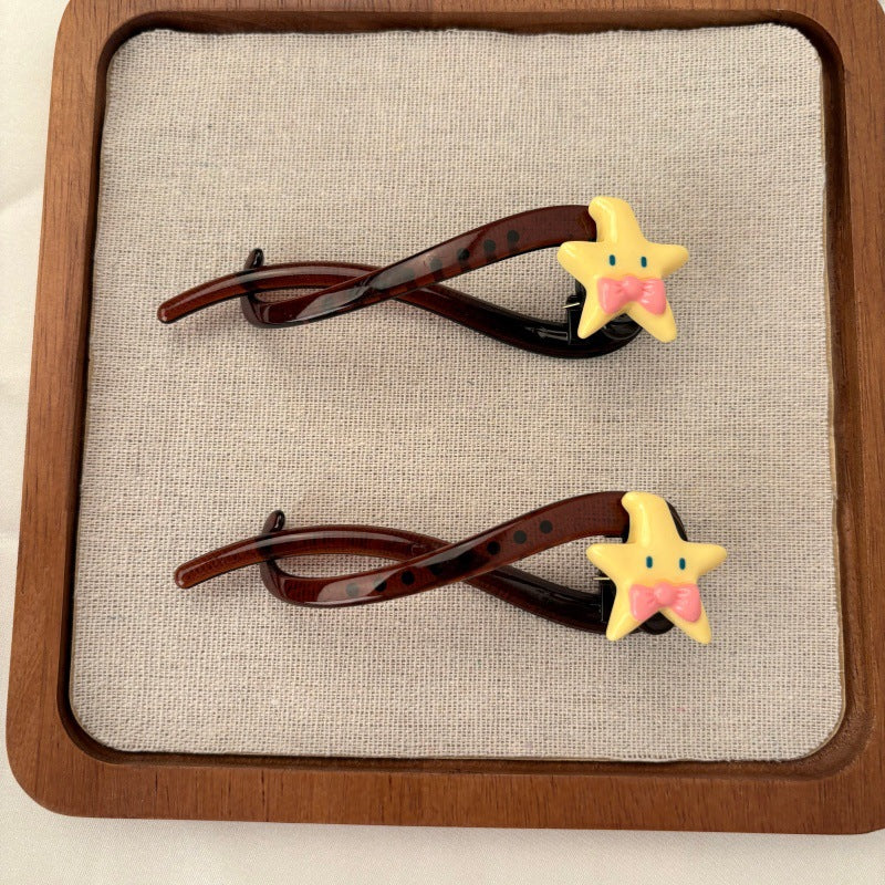 Apple Sweet Style Hair Claws For Women Made Of Resin, Available In Yellow Hairpin
