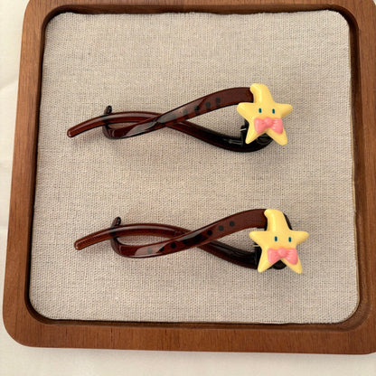 Apple Sweet Style Hair Claws For Women Made Of Resin, Available In Yellow Hairpin