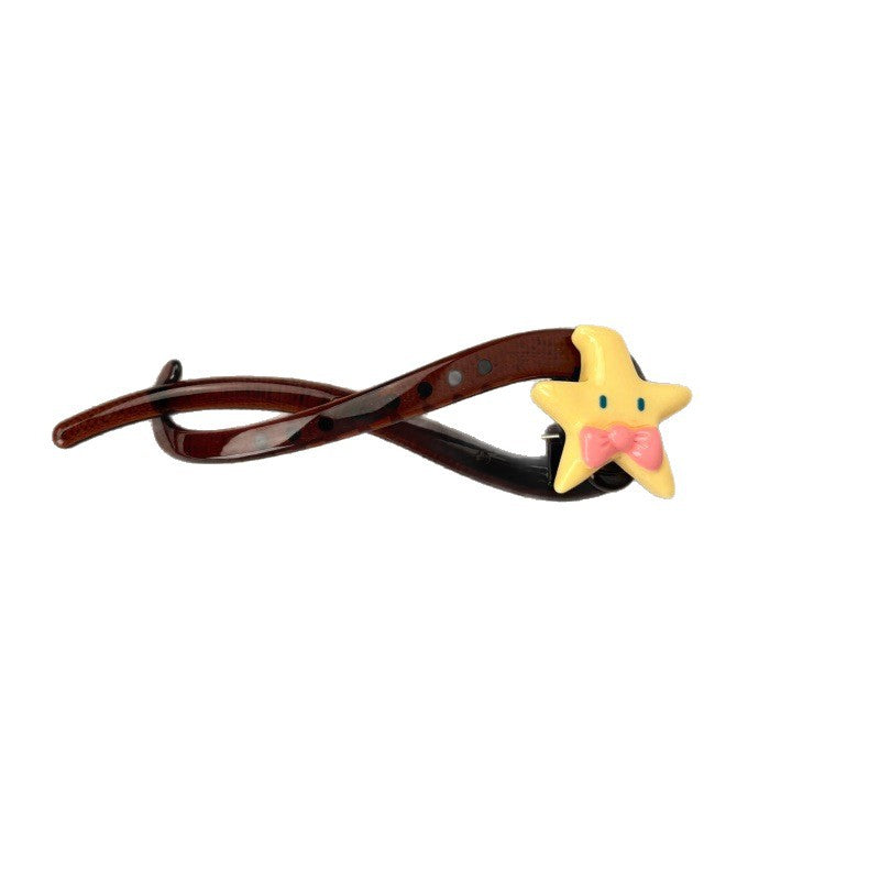 Apple Sweet Style Hair Claws For Women Made Of Resin, Available In Yellow Hairpin