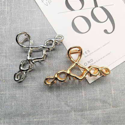 Shark Simple Style Hair Claws For Women In Silver, Made Of Durable Zinc Alloy Hairpin