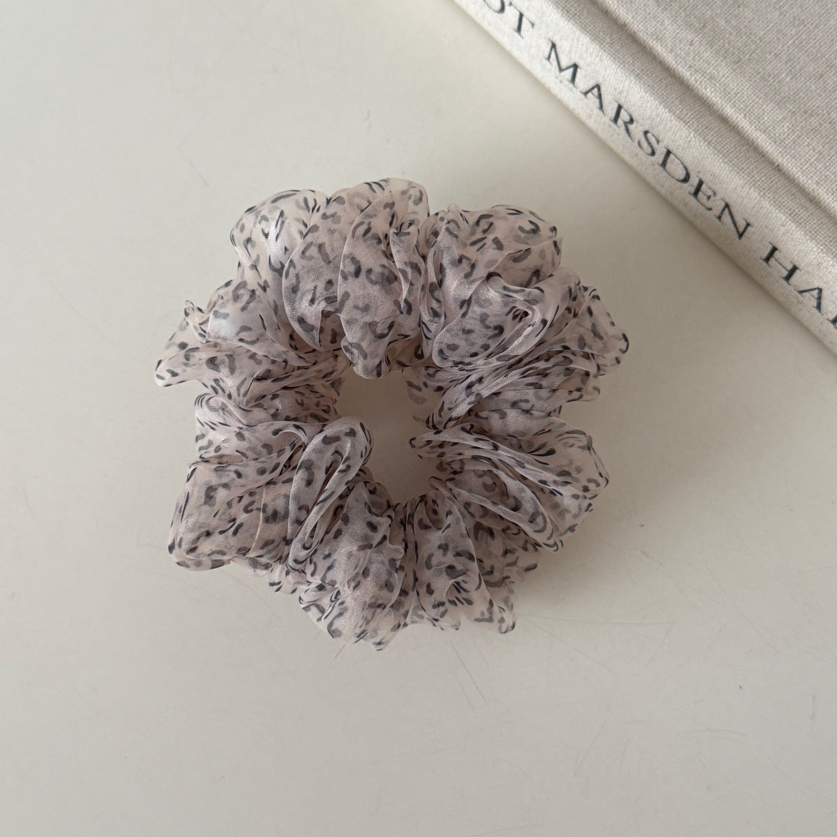 Leopard Print Scrunchie For Women, Made Of Soft Gauze, Perfect Summer Hair Accessory