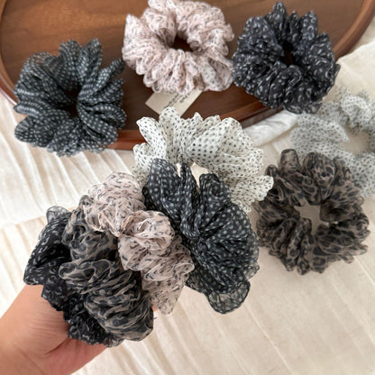 Leopard Print Scrunchie For Women, Made Of Soft Gauze, Perfect Summer Hair Accessory