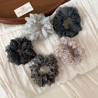 Leopard Print Scrunchie For Women, Made Of Soft Gauze, Perfect Summer Hair Accessory