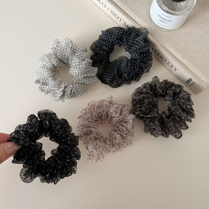 Leopard Print Scrunchie For Women, Made Of Soft Gauze, Perfect Summer Hair Accessory