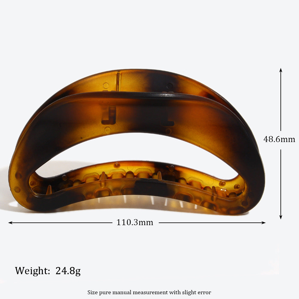 French Style Moon Hair Claw For Women In Dark Black, Perfect Hairpin Accessory For Winter
