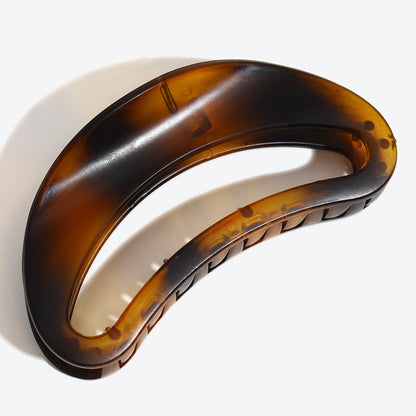 French Style Moon Hair Claw For Women In Dark Black, Perfect Hairpin Accessory For Winter